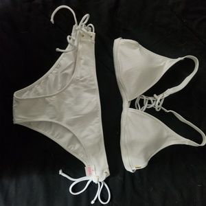 Pink by Victoria's Secret white bikini NWT